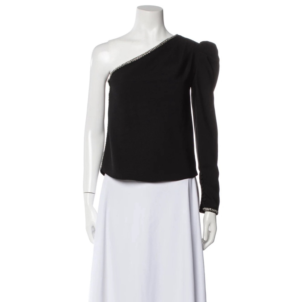 Self-Portrait one shoulder long sleeve top
